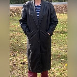 Genuine Leather Trench Coat